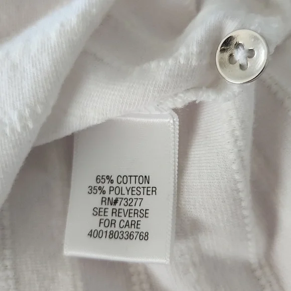 3/4 length sleeve white, boat neck knit top. - Picture 4 of 8